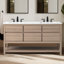 Meuble-lavabo double 60 po avec plateau en pierre d'ingénierie Wesli