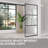 Nyssa 34 In. W X 72 In. H Framed Fixed Shower Screen Door In Matte Black With 5/16 In. (8Mm) Patterned Glass