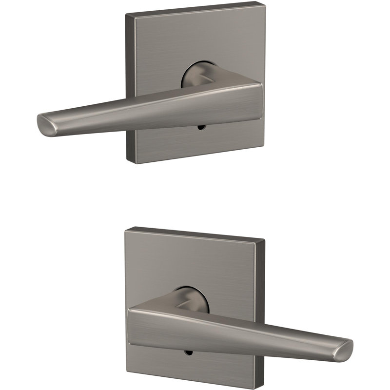 Levier sans rotation Eller avec garniture Collins, Nickel satiné