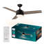  Ventilateur de plafond d'intérieur à DEL à 3 pales de 52 po à intensité variable en bois foncé avec lumière vive 3CCT, télécommande à 6 vitesses, moteur à courant continu réversible et minuterie, tiges descendantes de 5 po / 10 po-1185481941-1185481947