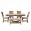 Ensemble de 6 tables de salle à manger en bois 6 pièces avec banc long et 4 chaises, style moderne-1343864650
