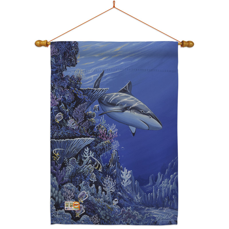 Polyester à 2 faces 40 x 28 po Shark Reef Ensemble de drapeaux