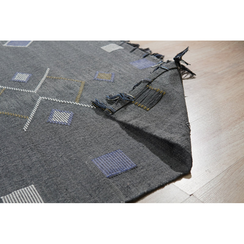 Gray Flatweave Area Rug, Rectangle 7'9 x 9'9