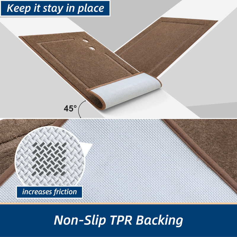 Non-Slip Indoor Doormat, Brown, 50.8cm W x 81.3cm L