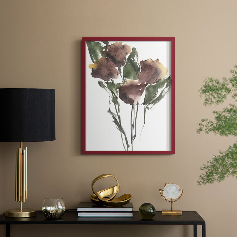 «Growing Wild I», reproduction encadrée - bois massif, H 11 po x l 9 po, Rouge