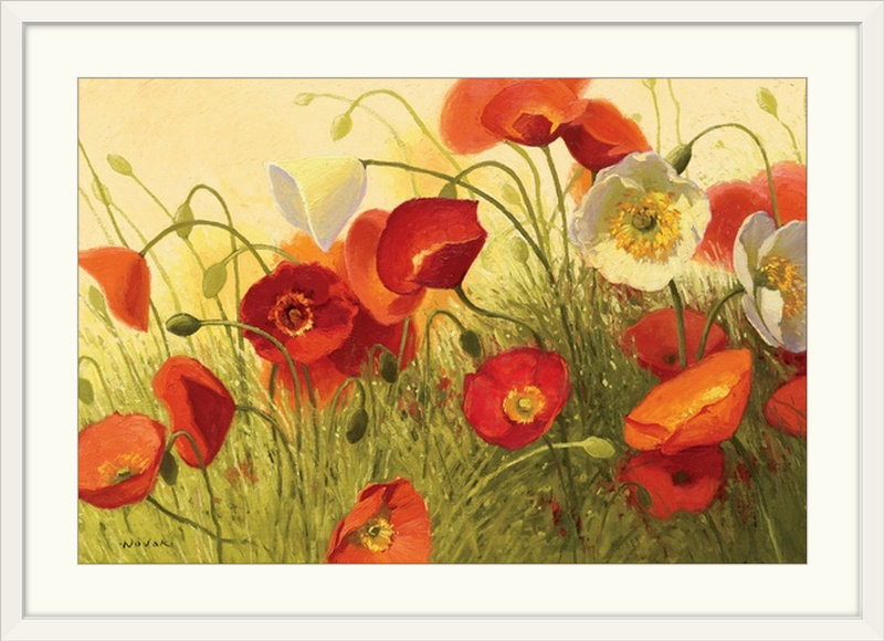 «Havin a Heat Wave» par Shirley Novak - reproduction, H 28 po x l 38 po x P 1 po, Cadre blanc