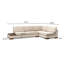 Élégant canapé d'angle avec repose-pieds, beige uni, 123,2 po x 76,0 po x 31,5 po | Structure en bois de hêtre et en carton, tissu 100% polyester | Coussins en mousse souple et en silicone, 2 coussins inclus, parfaits pour les salons de style scandinave et hôtelier-1397398113-1397398118
