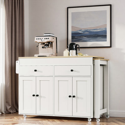 74.5 inch Kitchen Island with Extendable Dining Table