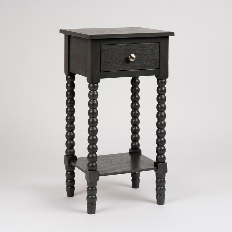 Solid Wood End Table, Grey Wood