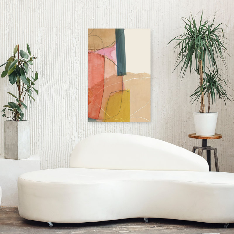 Papier brillant I, art géométrique abstrait moderne, H 36 po x l 24 po