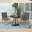 Round Metal Outdoor Dining Table With Umbrella Hole , 34'' in. W 34'' in. D