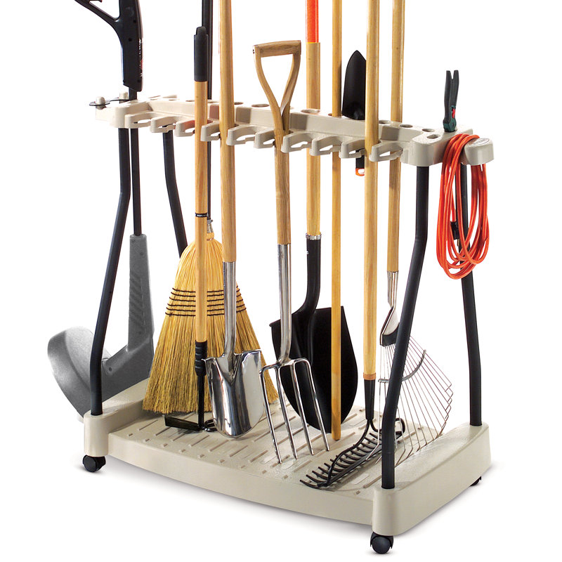 Suncast Garden Tool Rack With Wheels