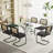 Modern 63" Glass Dining Table Set-1111057880-1111057882-1129005190