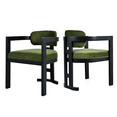 Chaise de salle à manger intérieure en bois rembourrée (ensemble de 2)