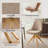 Swivel Fabric Upholstered Office Chair With Solid Wood Base-492245351