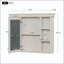 Pharmacie murale 35x28 avec 6 tablettes ouvertes et porte-serviettes - Beige crème