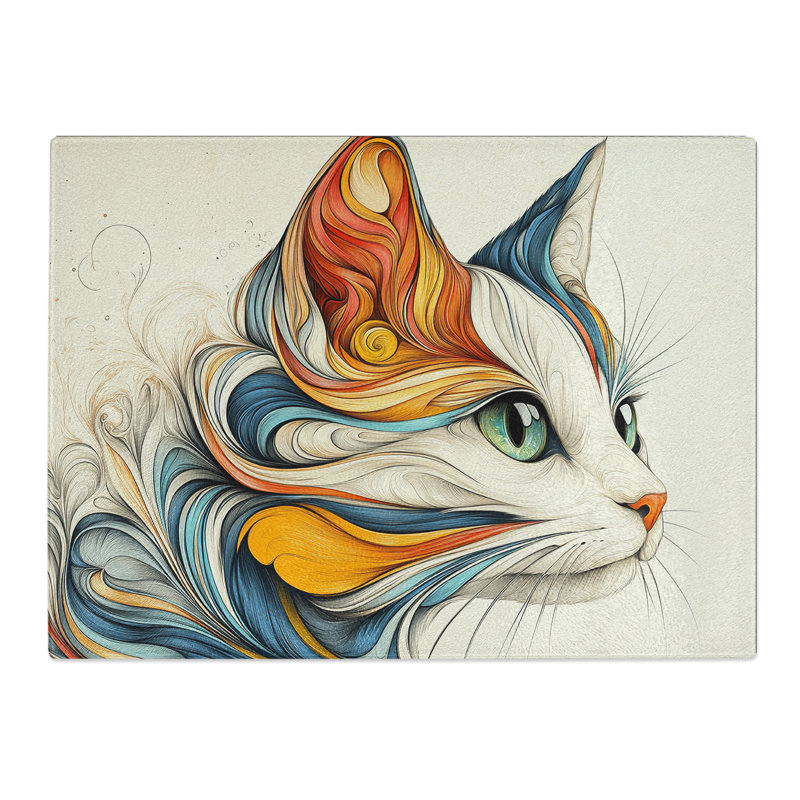 Unique Cat  Glass Chopping Board