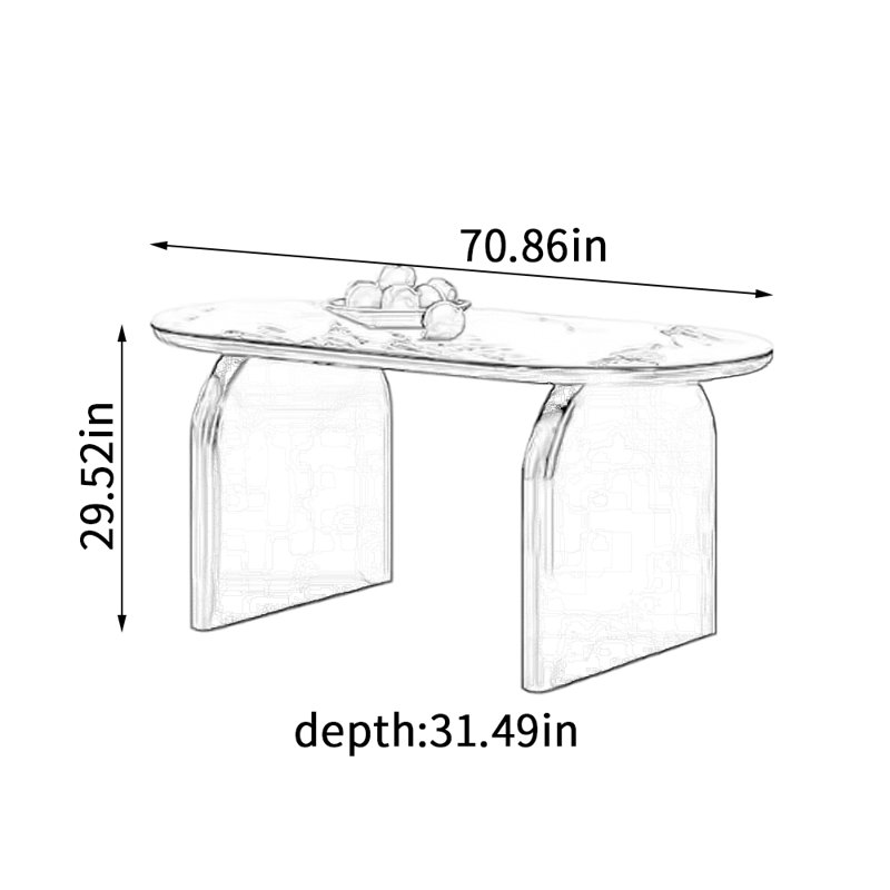 Euthymios, H 29,52 po x L 70,86 po x l 31,49 po, Blanc / Gris