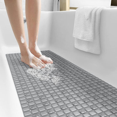 Tike Smart Pebbles Non-Slip Bathtub & Shower Mat 27x14 Oval - Non-Toxic - Safe, Clean, Machine-Washable, Superior Grip & Drainage, Vinyl, For Smooth