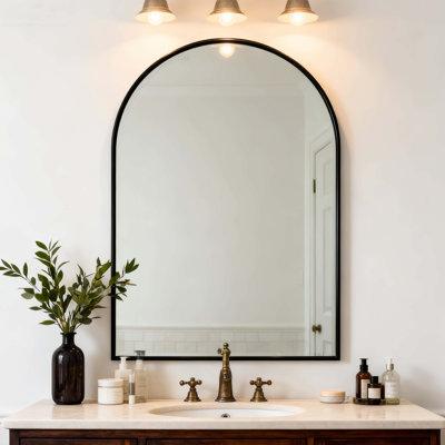 Aluminum Framed Arched Wall Mirror
