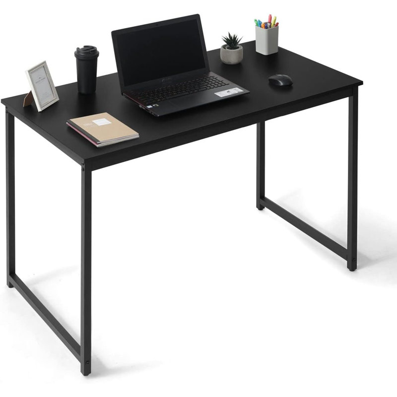 Black Modern Work Desk, Space-Saving Home Office Writing Desk, Multiple Options, 29.5" H x 47.2" W x 23.6" D