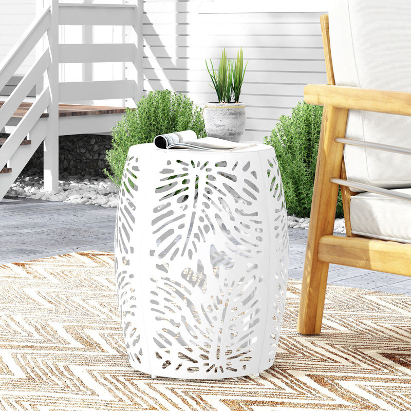 Table de bout en métal - Grand, Blanc