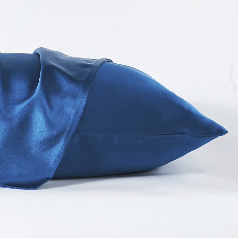 Silk Hand Woven Pillow Case, Mystic Blue, Twin Pillowcase
