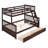 Twin-Over-Full Bunk Bed with Ladders & 2 Storage Drawers, Espresso Wood Loft Bed Frame for Kids & Teens-117987561
