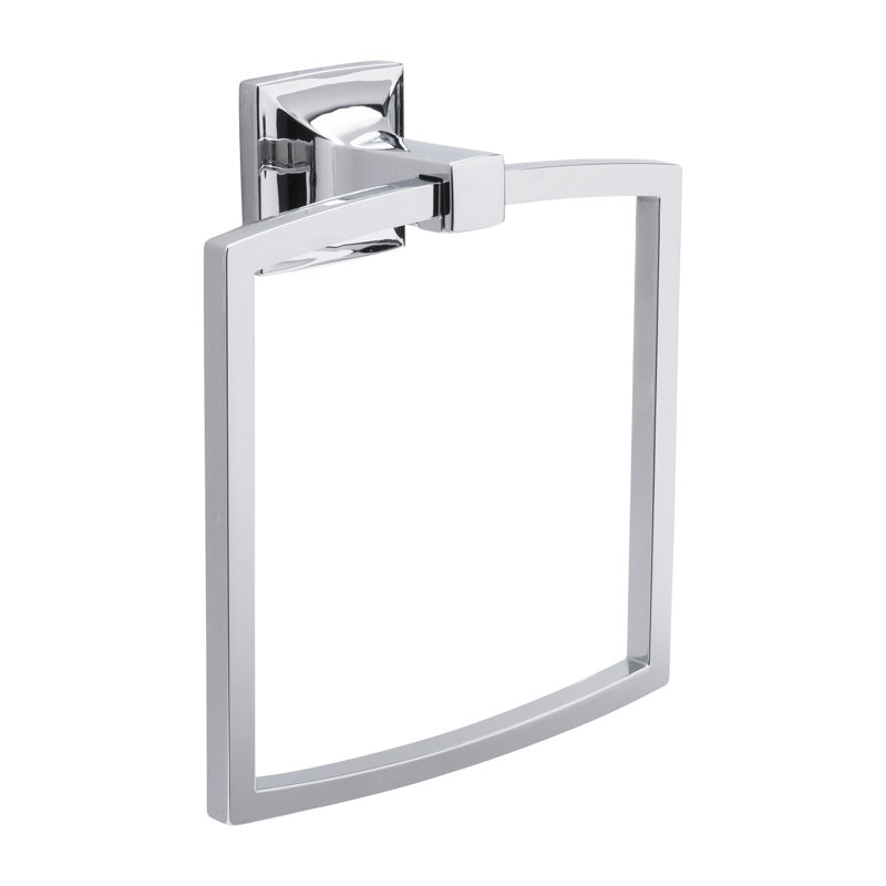 Anneau à serviettes Studio Collection - chrome 7-3 / 8 "x 6-1 / 2" - Accessoire de salle de bain transitionnel, Chrome chrome