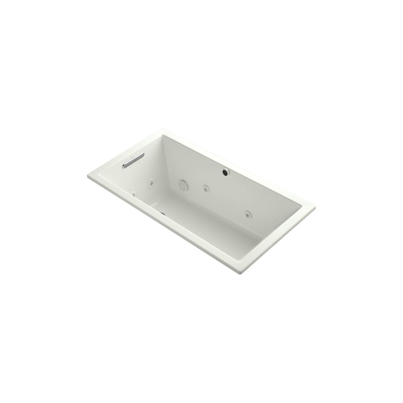 60" x 32" Drop In Whirlpool Acrylic Bathtub with Heater, Dune