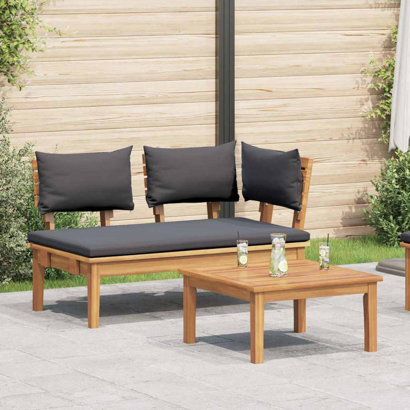 Garden Bench and Table Set, Grey