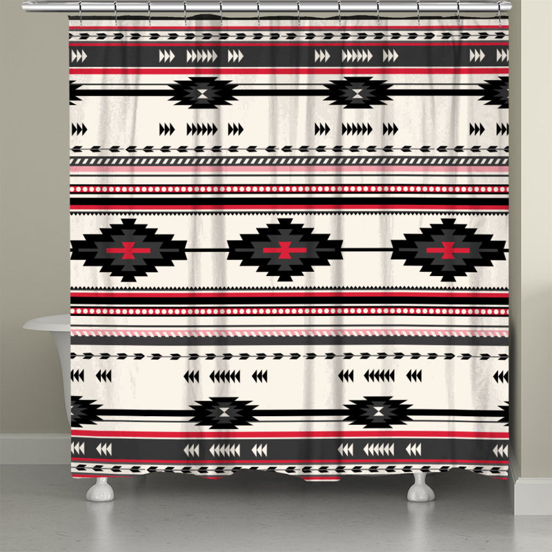 Rideau de douche Southwest Craze, Noir / gris / rouge / beige