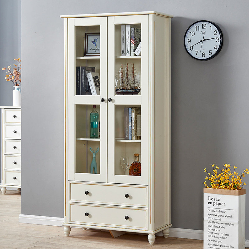 Simple Cream Style Display Cabinet