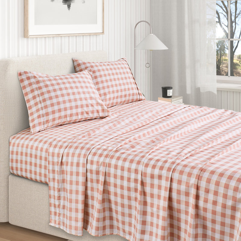 Gingham Printed Sheet Set, King