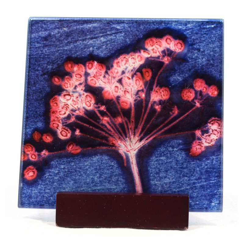 Glass Square 1 Piece Coaster, Blue