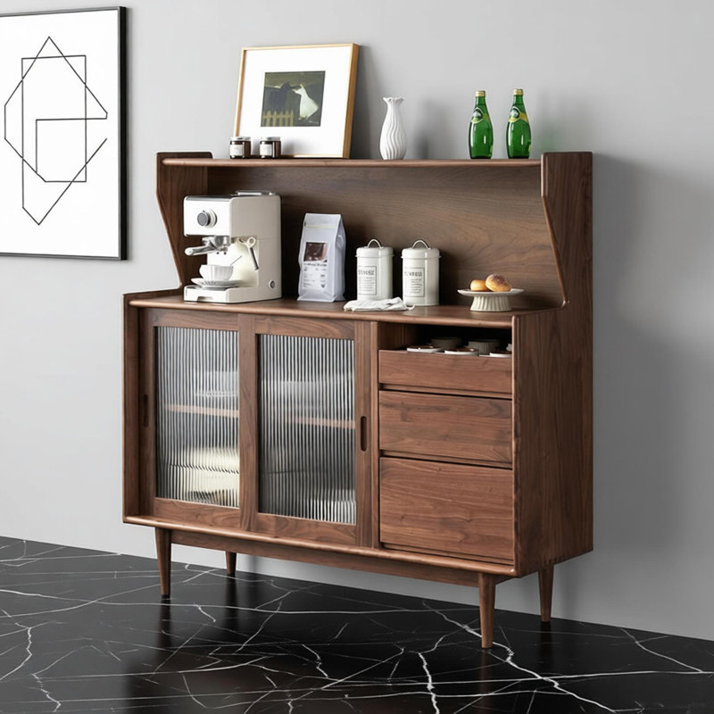 Multi-functional storage solid wood sideboard, 49.61" H x 53.14" W x 15.74" D