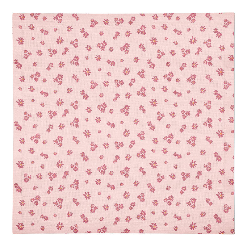 Cotton Floral Square Napkin, Pink