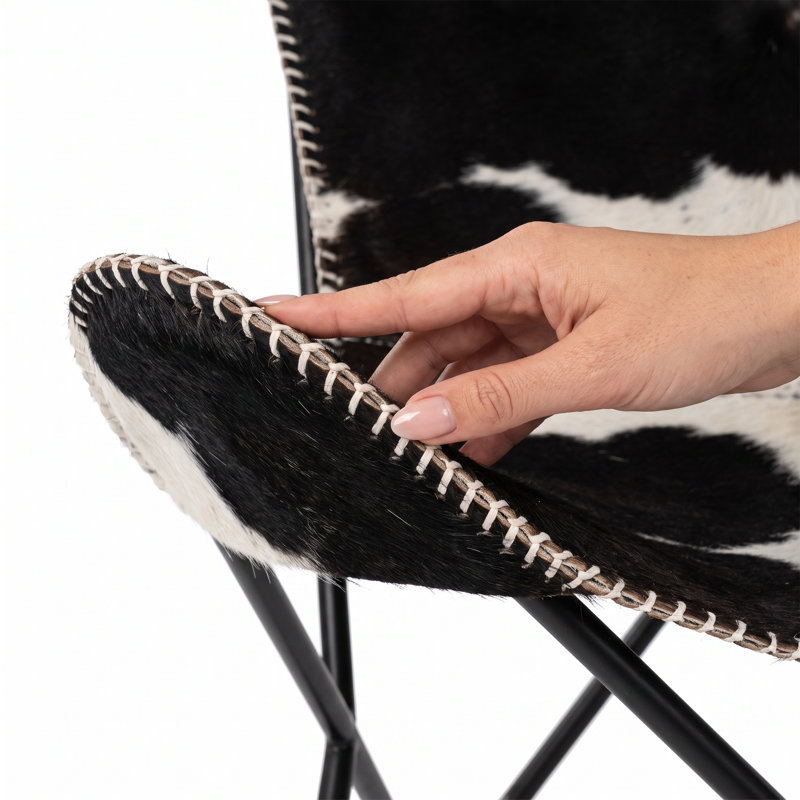 Méridienne ergonomique moderne en cuir l 31,5 po x H 34,5 po Modern, Cuir de vache, Noir