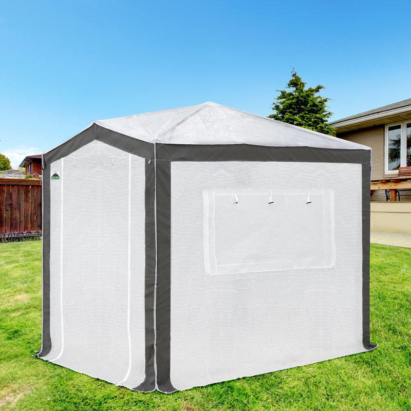 6' W x 8' D Hobby Greenhouse, White/Gray