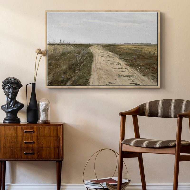Paysage rétro - DCL XXXV, Toile tendue, H 13 po x l 19 po x P 1,5 po