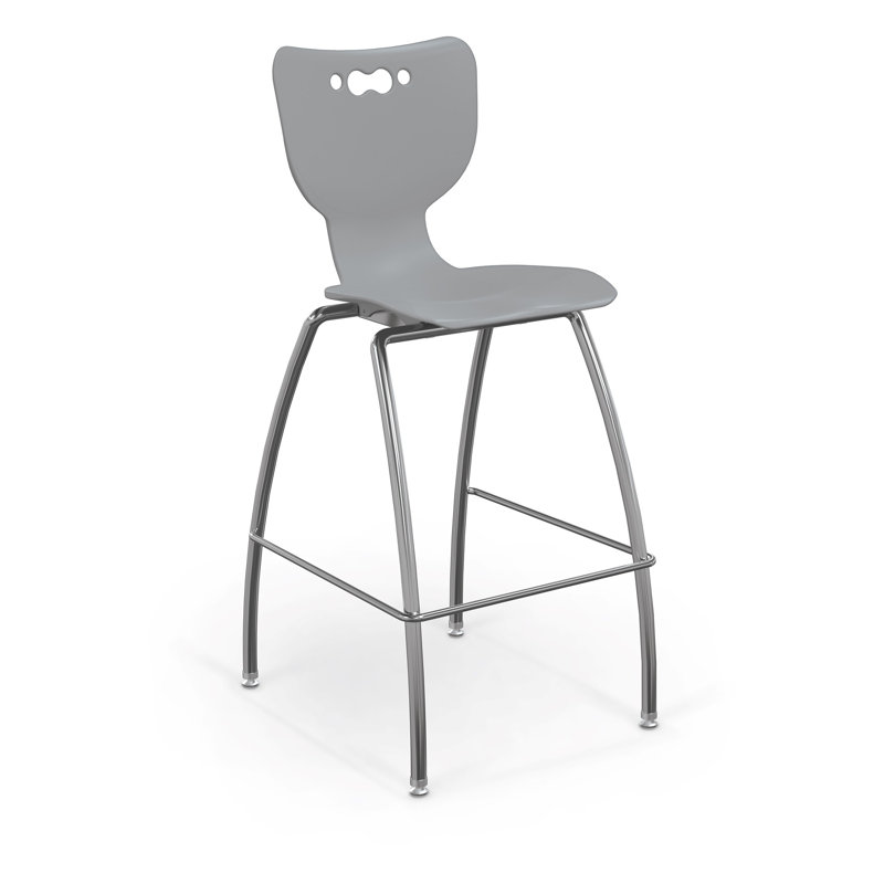 Tabouret de classe à 4 pieds Hierarchie, Gris, H 45,75 po x l 20,5 po x P 22 po