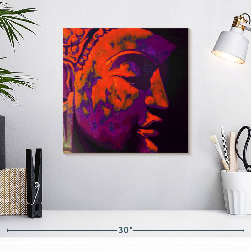 Visage de Bouddha Leisha Florid, H 16 po x l 16 po
