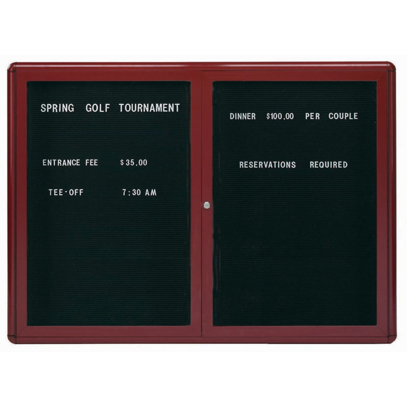 Tableau d'affichage d'annuaire Radius Design, 36 po x 48 po, Bourgogne/noir