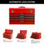 Boîte à outils portative en acier 20 pouces avec tiroirs - Organisateur de boîte à outils avec dispositif de fermeture à verrou en métal (rouge)-1742001679