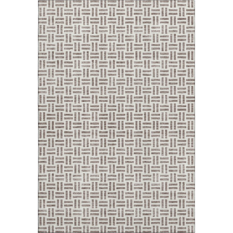 Premium Machine Washable Prisco Taupe Rug, Rectangle 5' x 7'6"