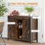 Buffet industriel par. Brun rustique. Rangement avec portes coulissantes, tablettes réglables. Salon. Buffet l 35,5 po x P 13,5 po. H 30 po. Finition brune. Portes et tablettes de grange pour