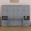 Lit escamotable mural multifonctionnel pliable avec placard, tiroirs et tablettes-1242645029