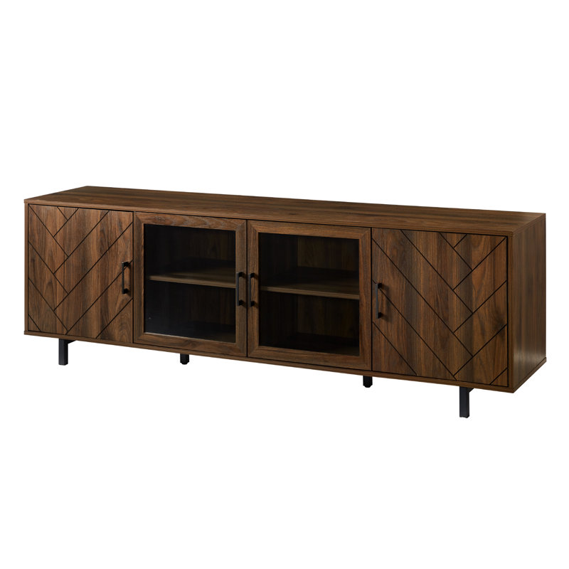 Adariaha 70" 4-Door TV Stand for TVs up to 80", Dark Walnut
