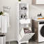 Armoire de trieur de linge inclinable en blanc - un compartiment, un tiroir, construit avec E1 et peint pour une solution de rangement élégante faite pour la longévité de la surface