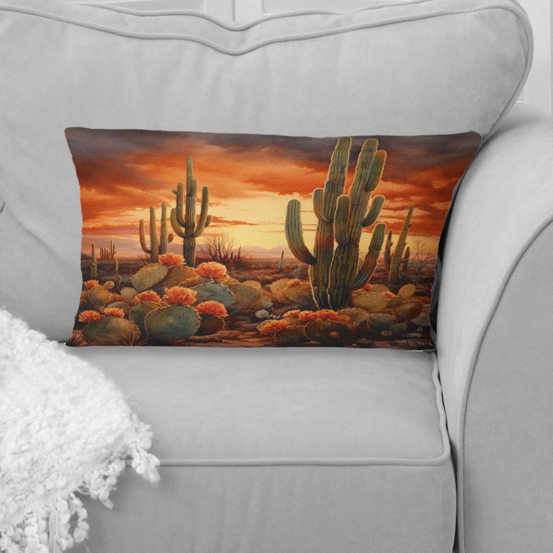 Cactus cuivre dans le Nevada - Coussin imprimé Cactus